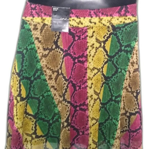INC  Rainbow Python Snake Print Multi Color Size12 - Picture 3 of 4